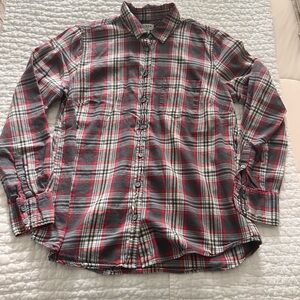 J. Crew Red and Gray Plaid Casual Shirt